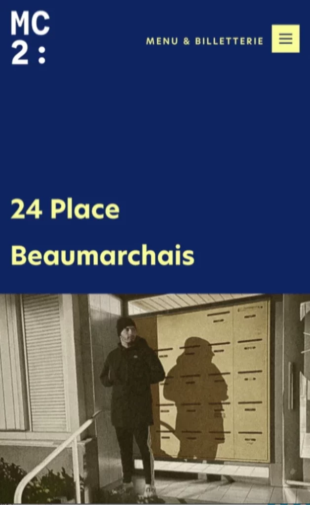 l'affiche de la pièce 24 place Beaumarchais de Brahim Koutari