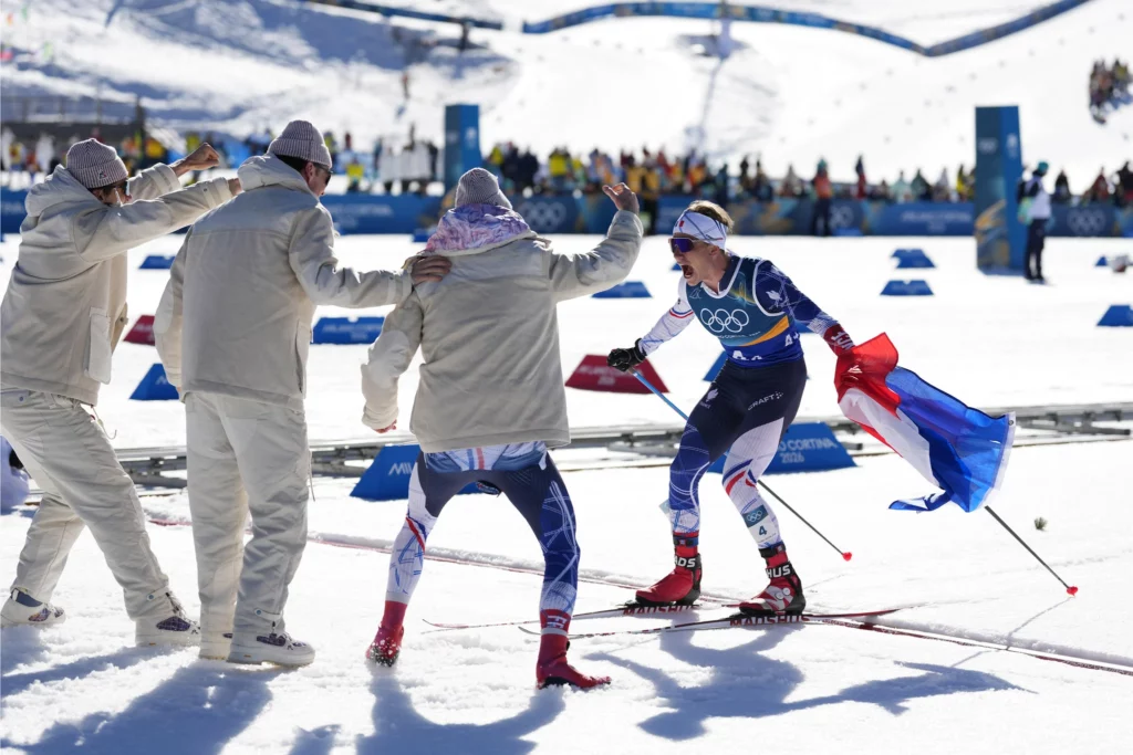 arrivée du relais olympique de ski de fond avec Victor Lovera