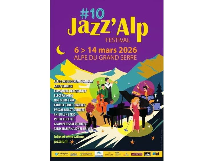 L'affiche du festival Jazz'Alp à l'Alpe du Grand Serre La Morte