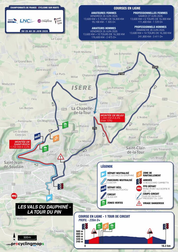 parcours championnat de france de cyclisme