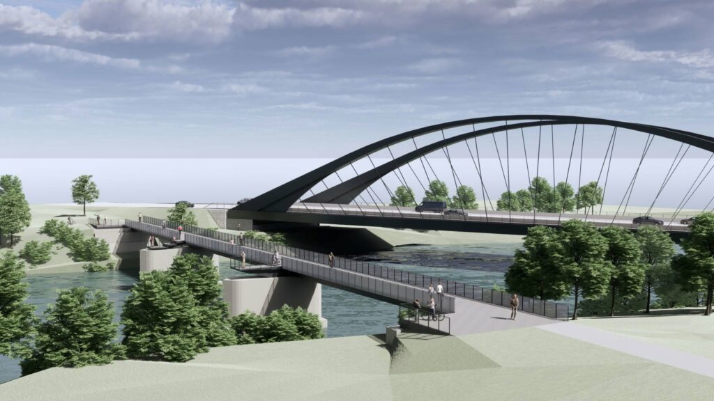 Pont de Brignoud projet avec passerelle vélo