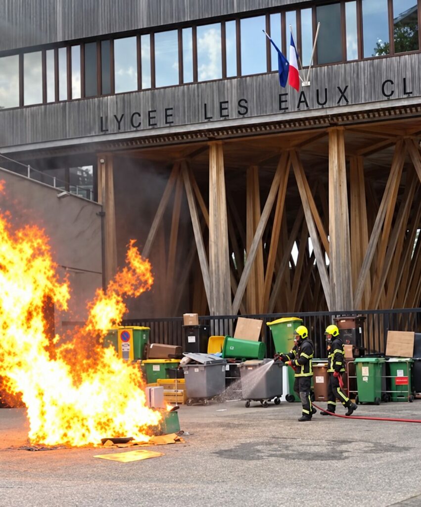 incendie blocage lycée Eaux-Claires