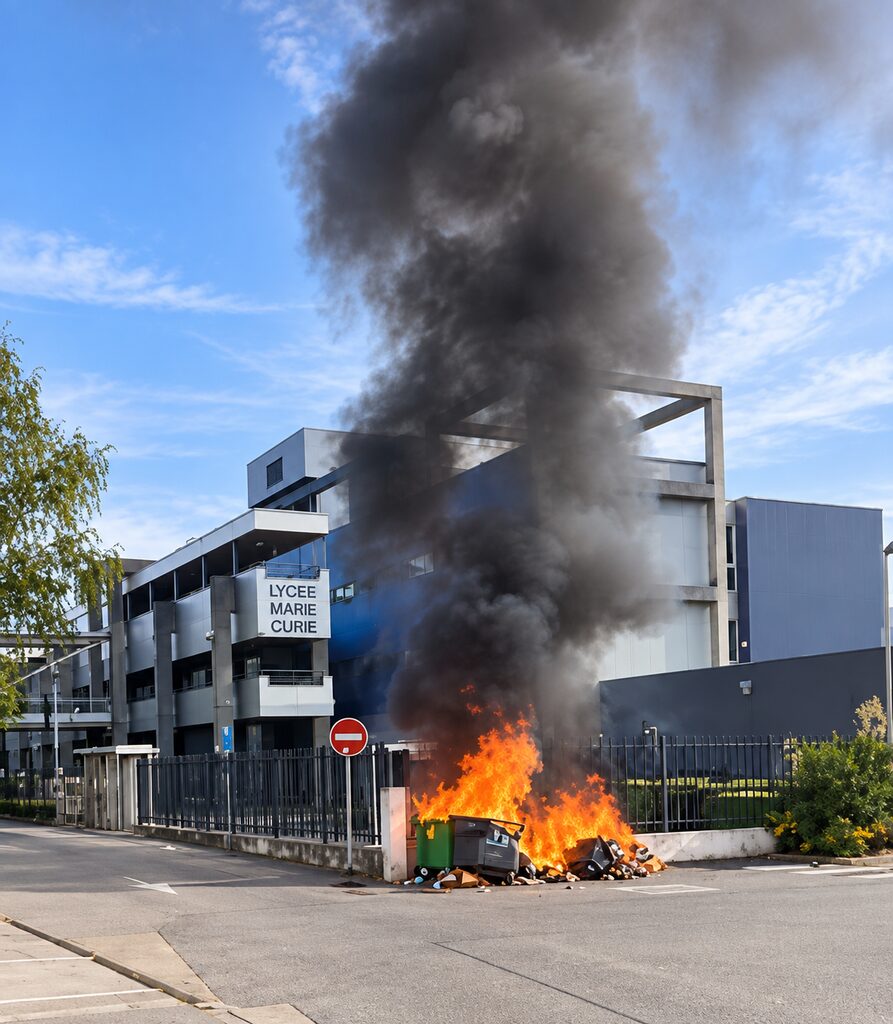 incendie poubelles lycée marie-curie