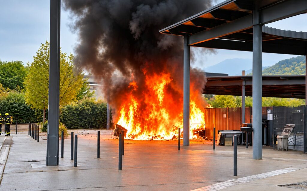 Incendie devant un lycée Grenoble