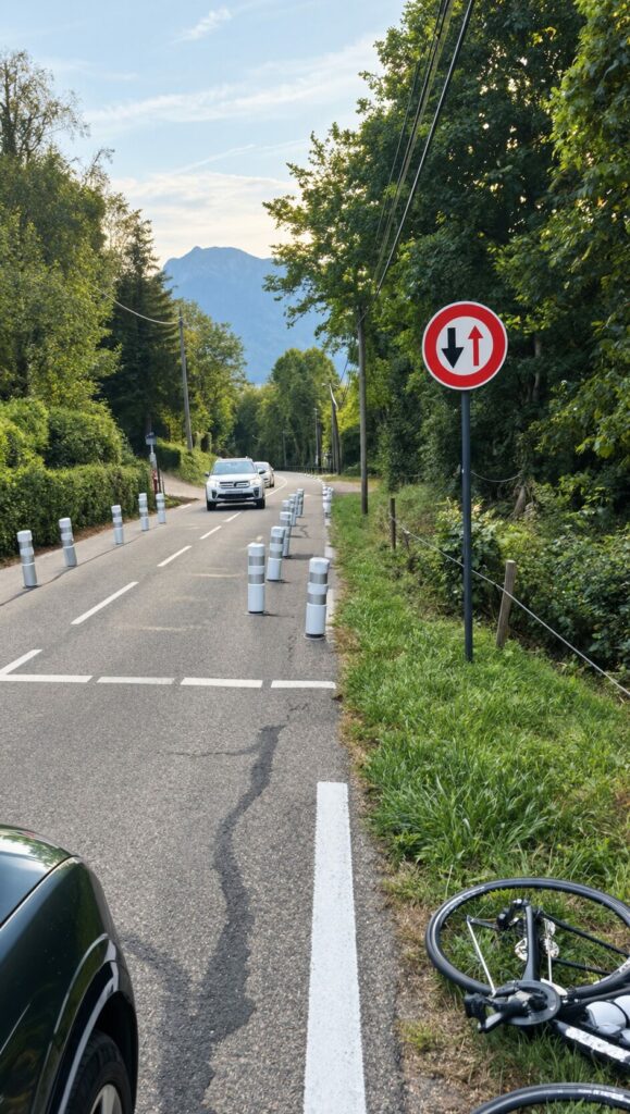 route clémencières rétrécissement